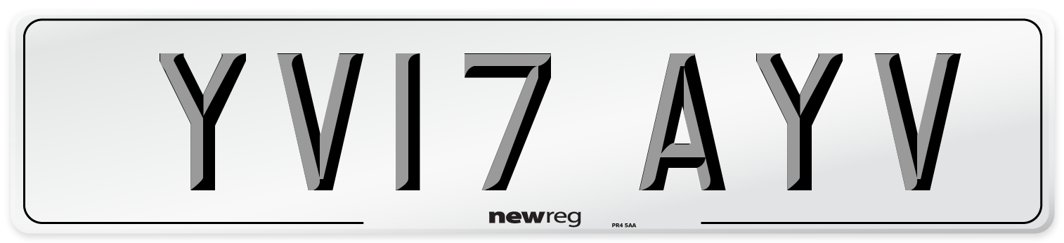 YV17 AYV Number Plate from New Reg